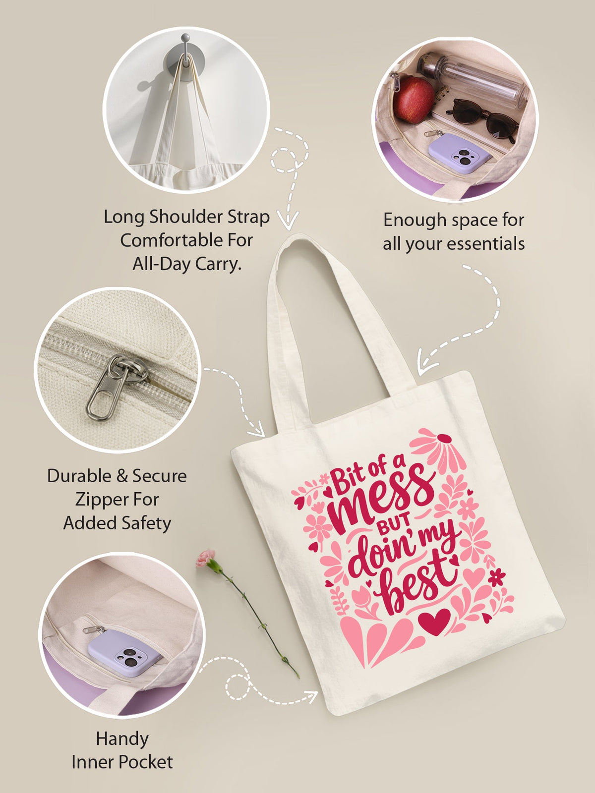 Hot Mess Aesthetic Tote Bag