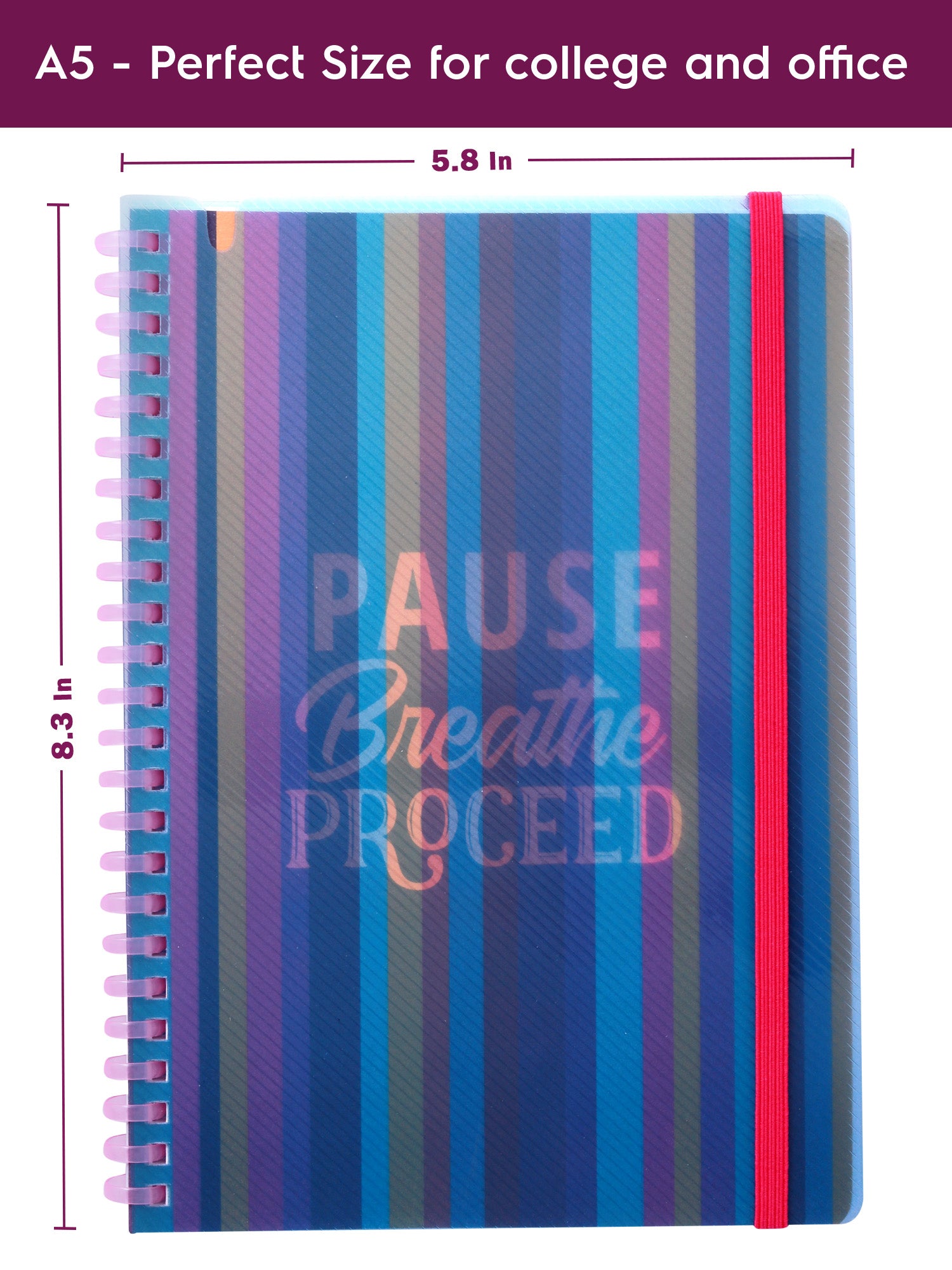 A5 Soft Spiral Bound Notebook with Pen (Purple) - Peaceful Pause