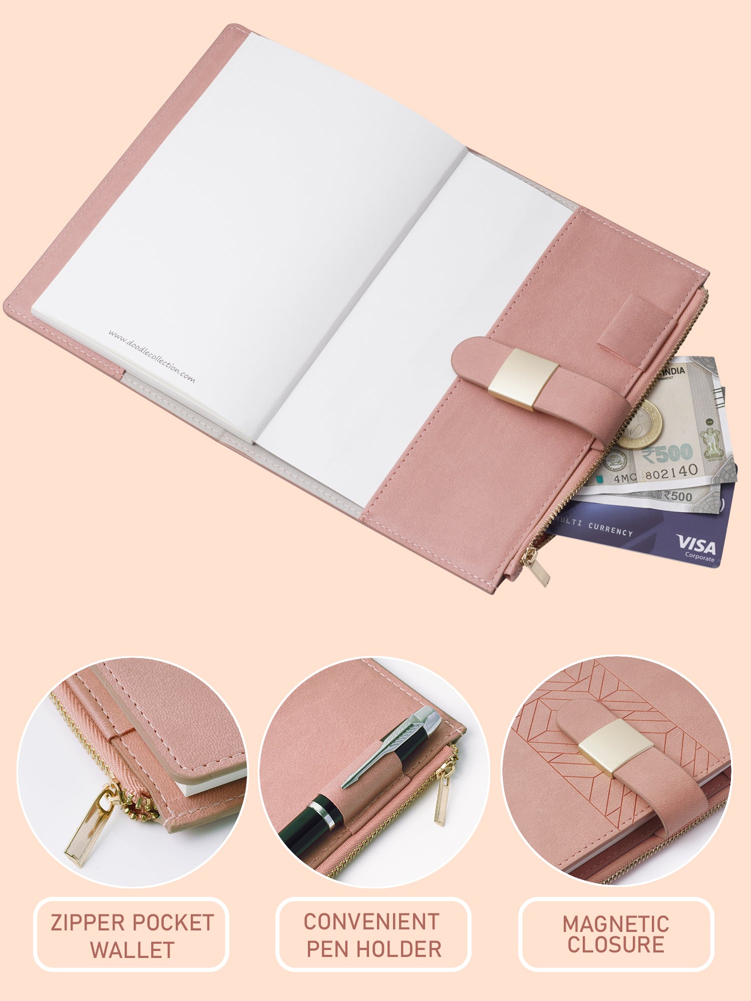 B6 Refillable Executive Notebook - Power Woman (Pink)