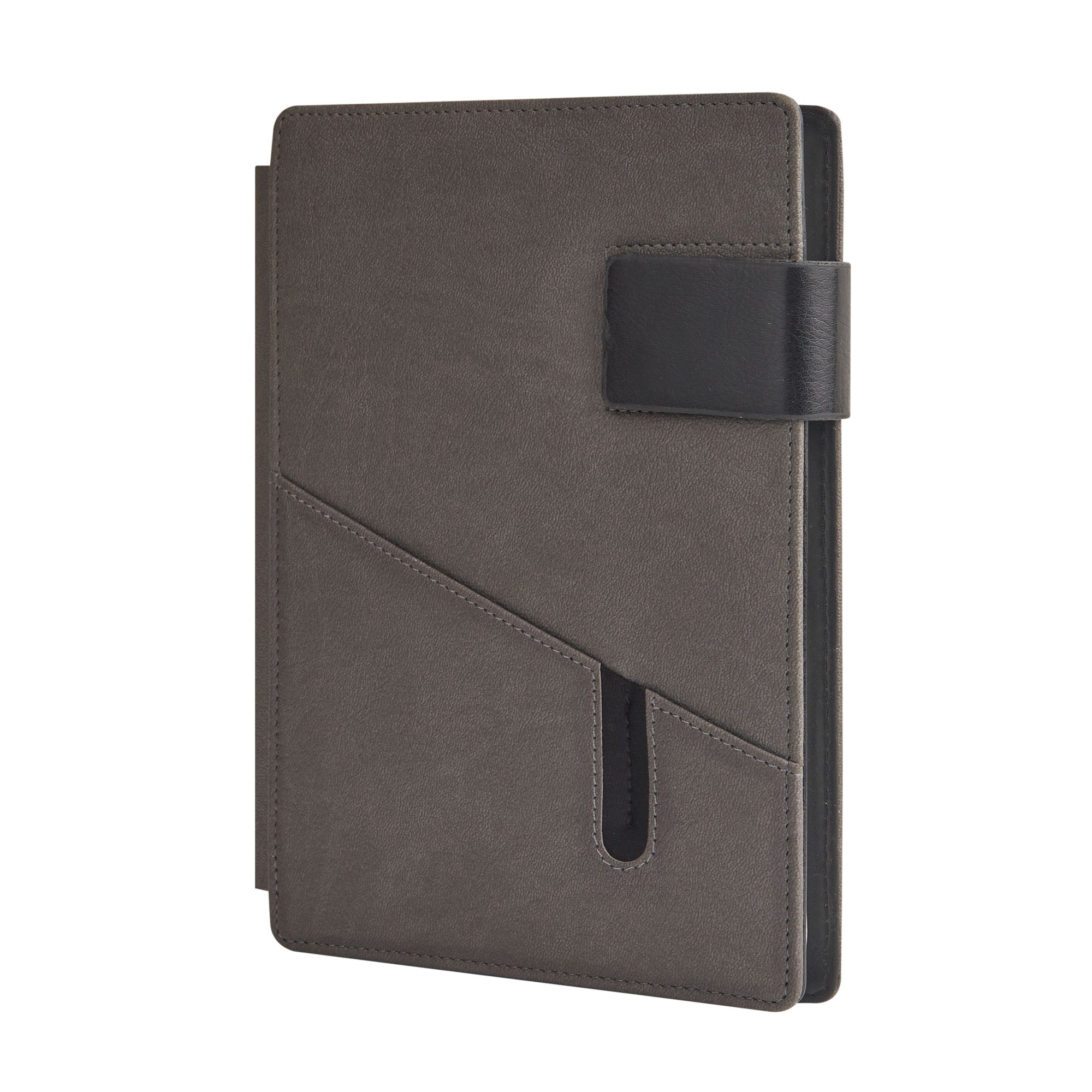 Personalized Primo Refillable Slip Jacket Organizer with A5 Notebook - Grey+Black