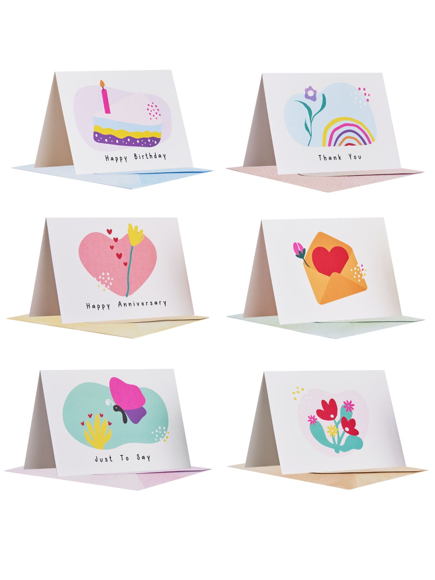 Doodle Set of 12 Blank Notecards with Coloured Envelopes and Jacket Style Packaging (Abstract Notes)