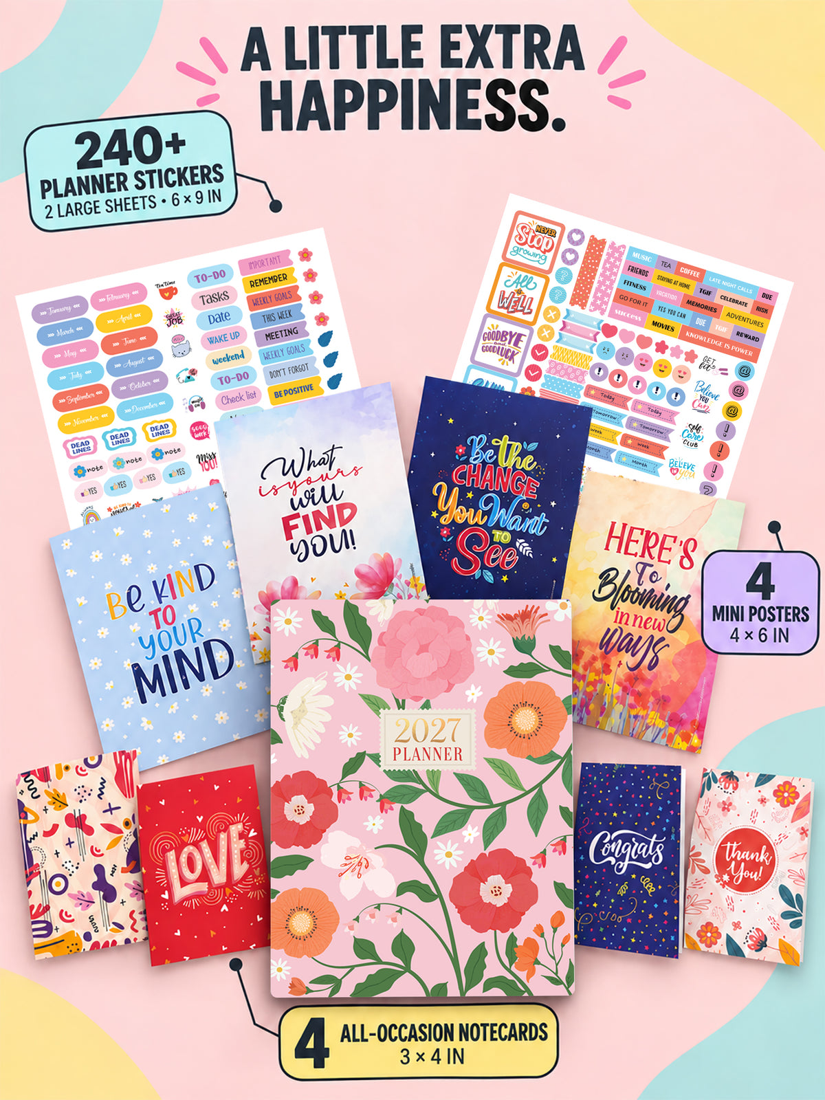 B5 Undated Yearly Planner - Blush Harmony