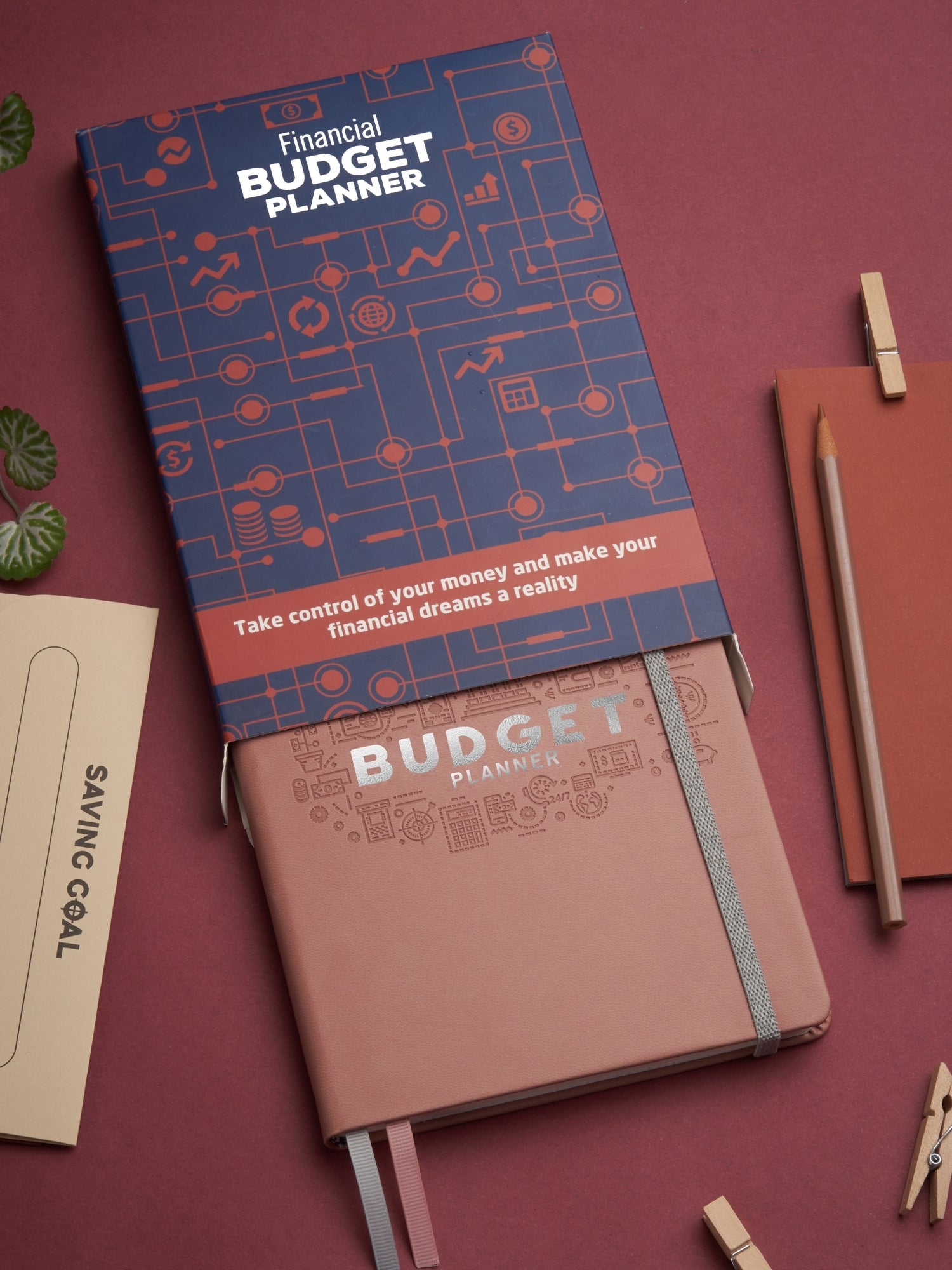 A5 Undated Hard Bound Vegan Leather Financial budget Planner - Budget Boss