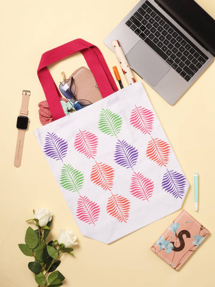 Doodle Coloured Ferns Tote Bag