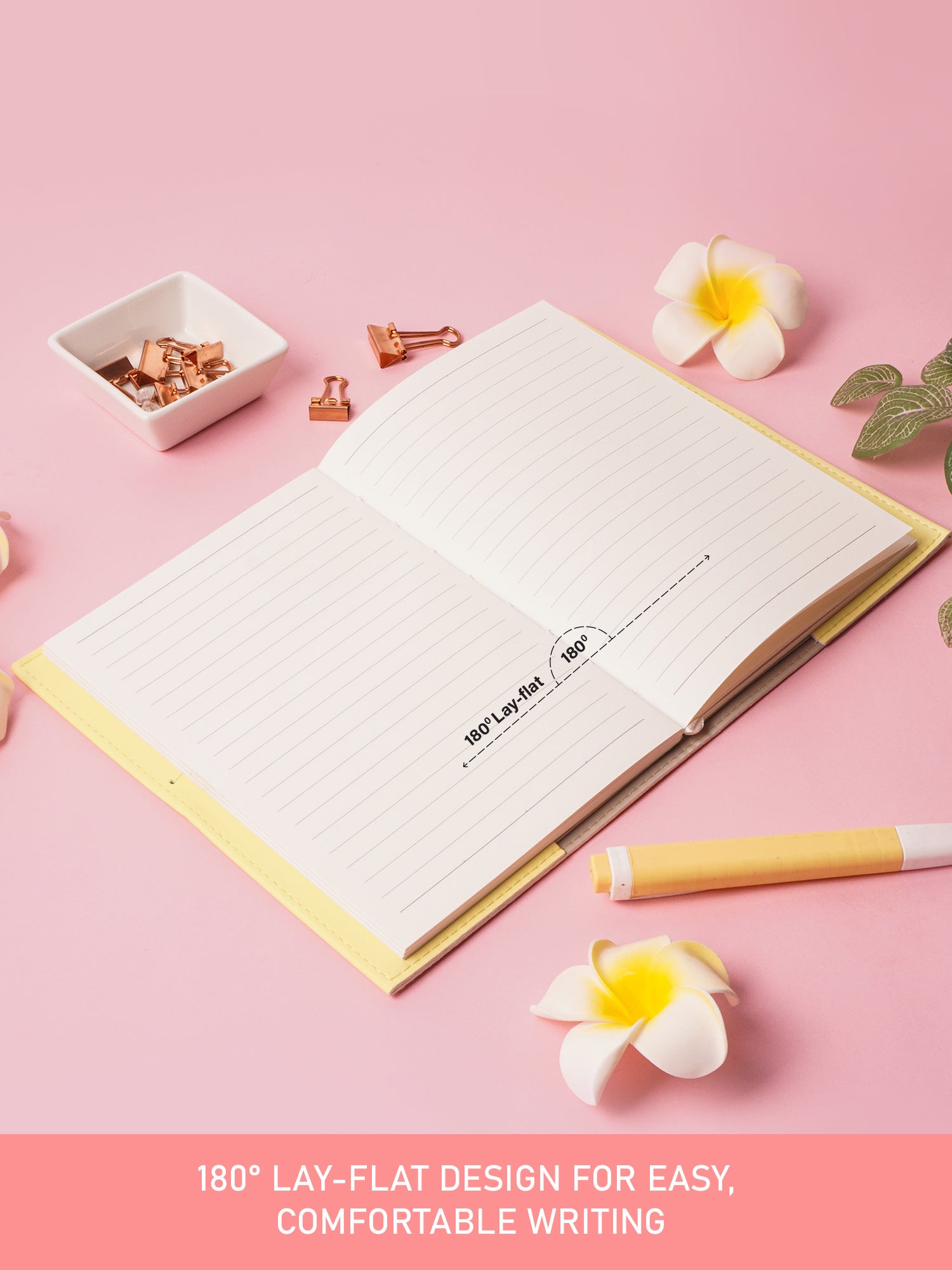 B6 Refillable Journal Notebook - Daisy Bloom (Yellow)