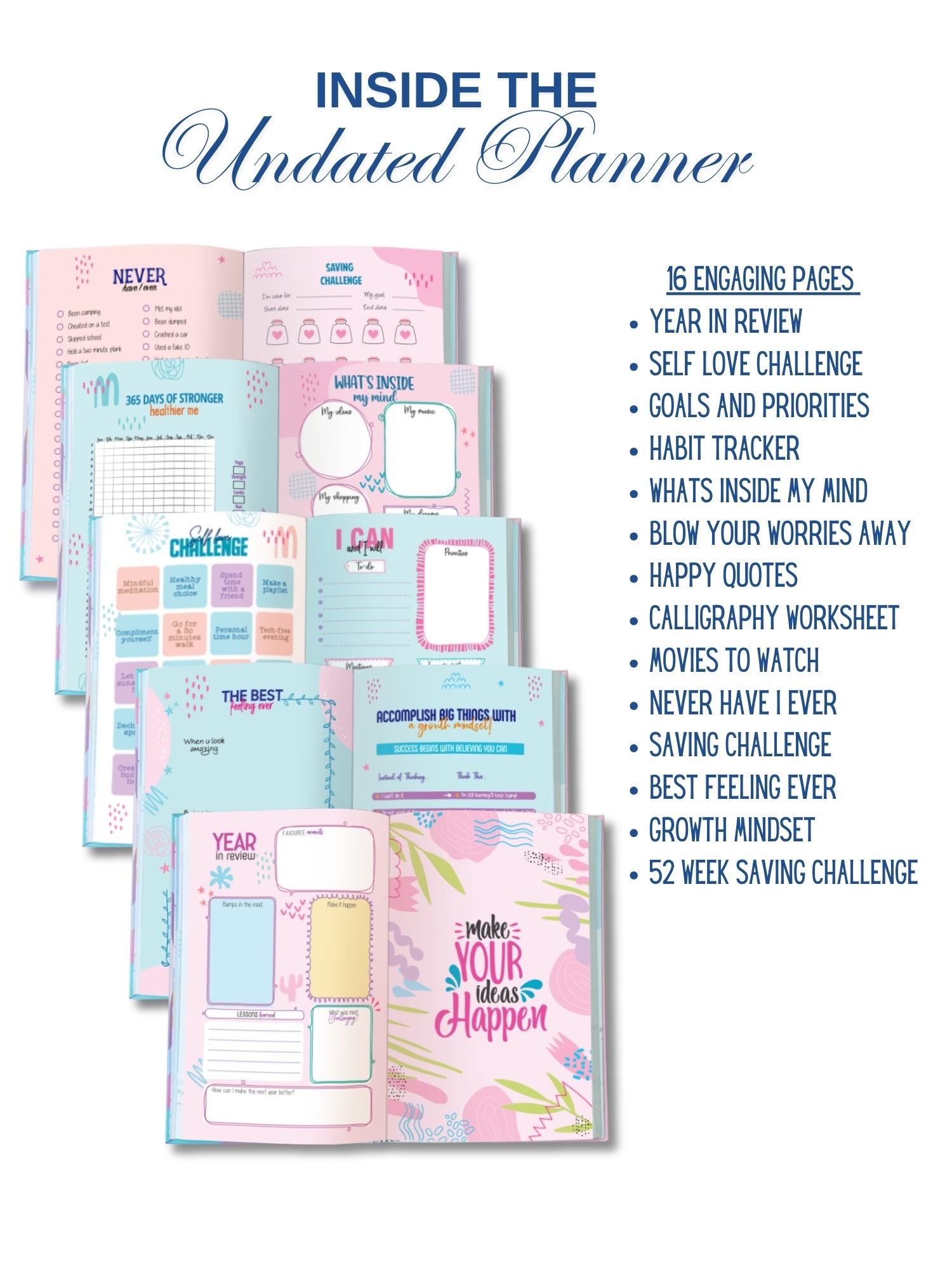 B5 Undated Yearly Planner - Floral Fantasy