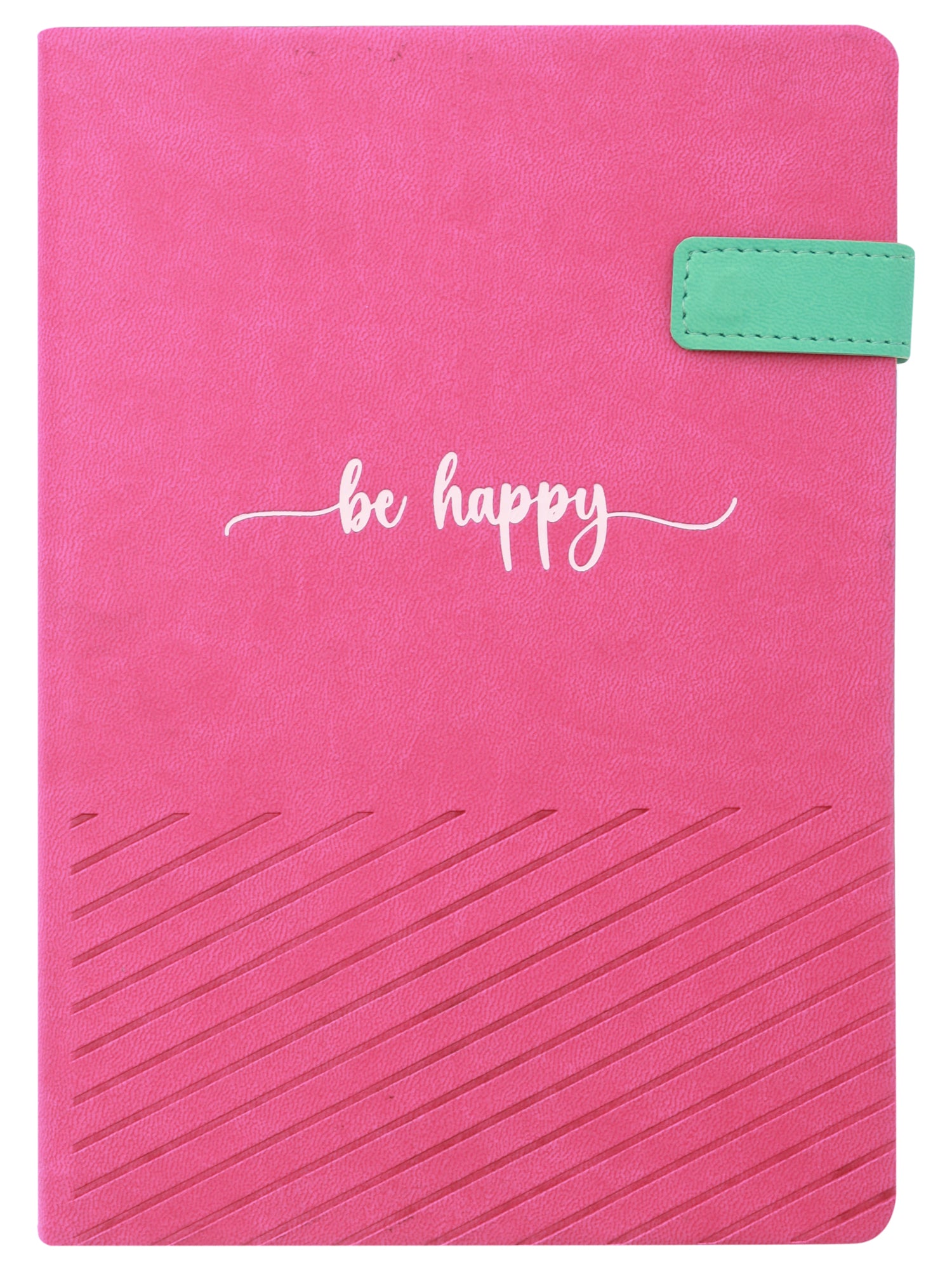 A5 Vegan Leather Notebook - Happy Mind (Pink)