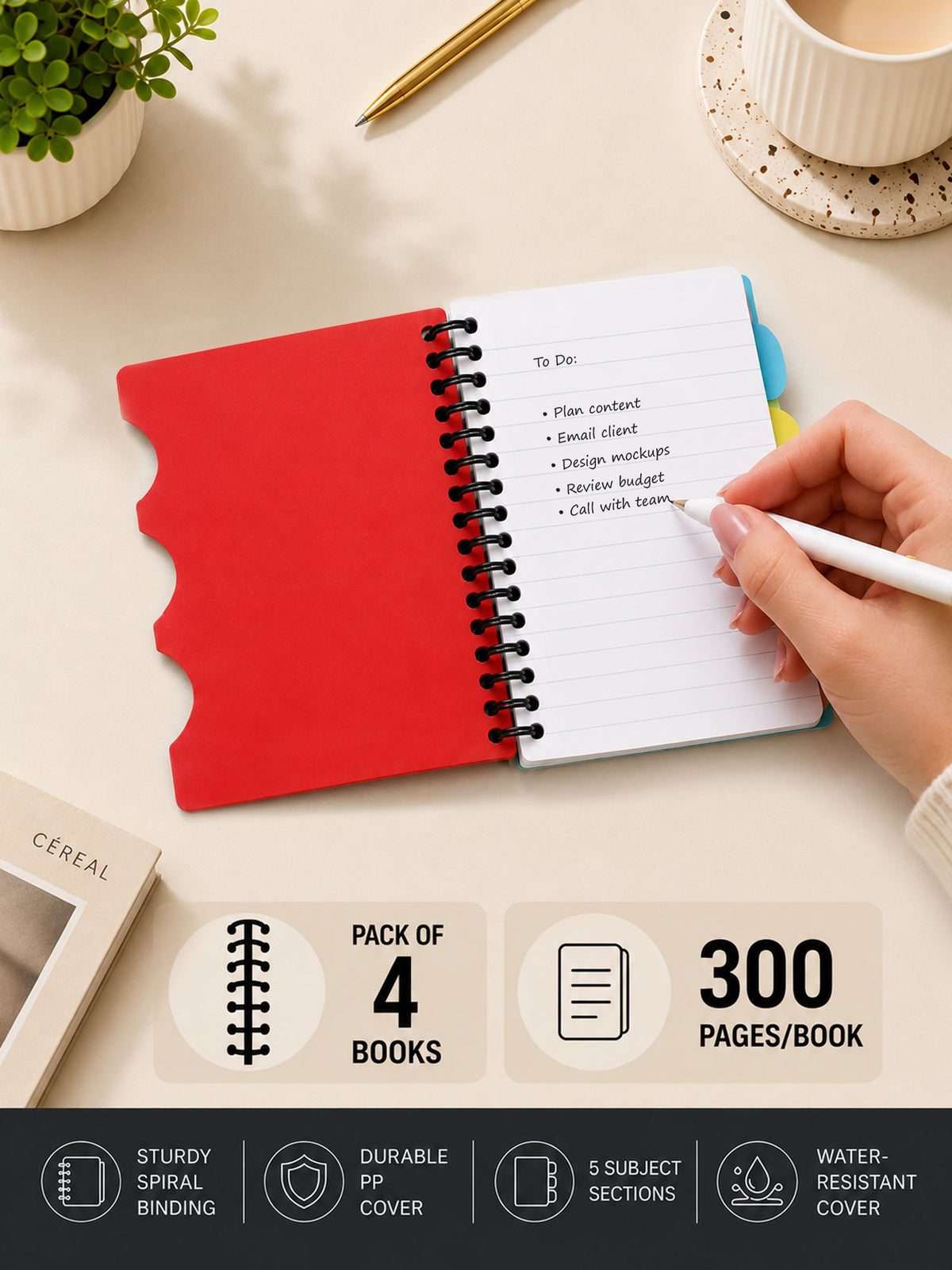 JotTabs Pocket Notebook 4 Pack