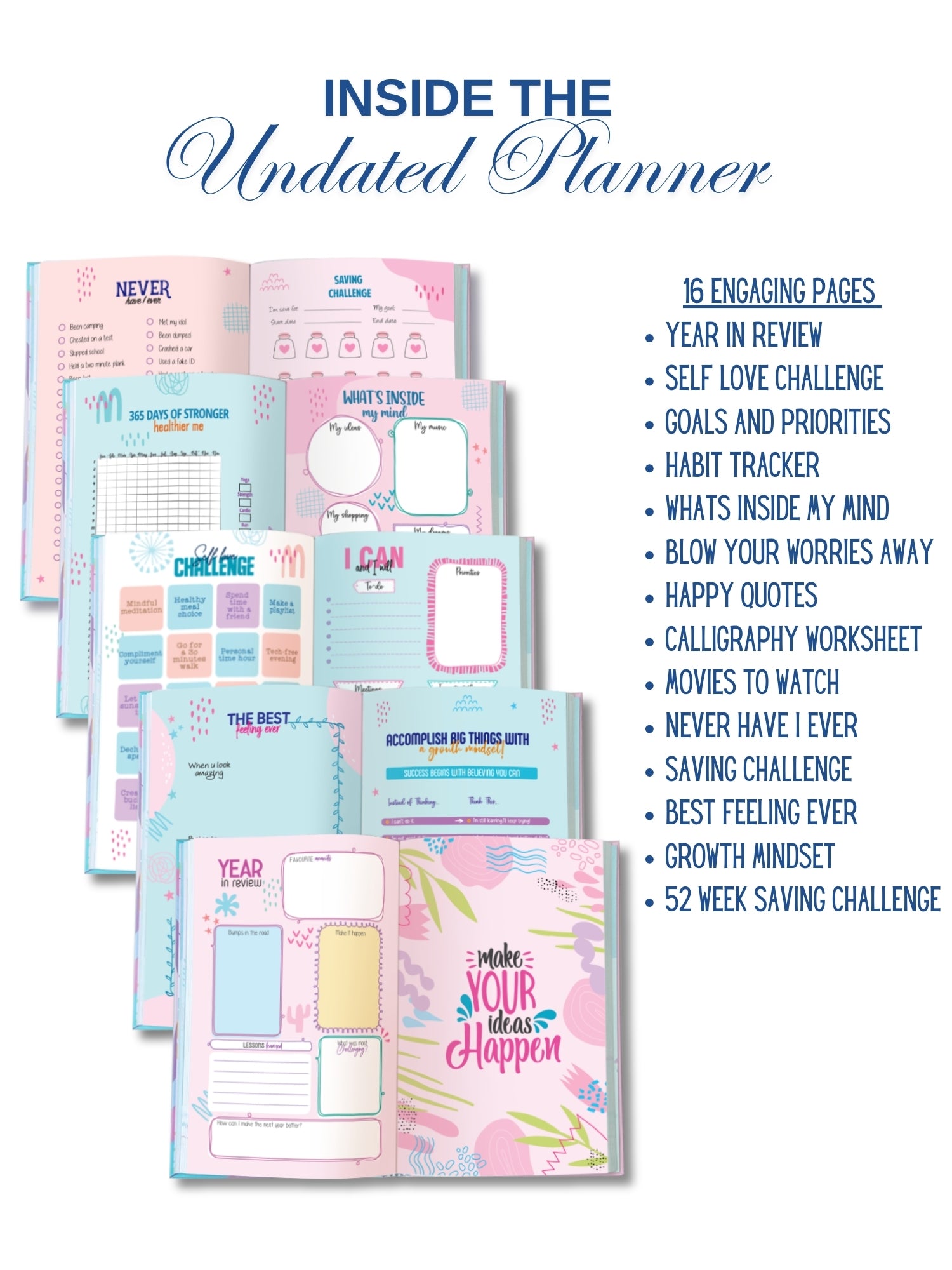 2025 B5 Undated Yearly Planner - Petal Pulse