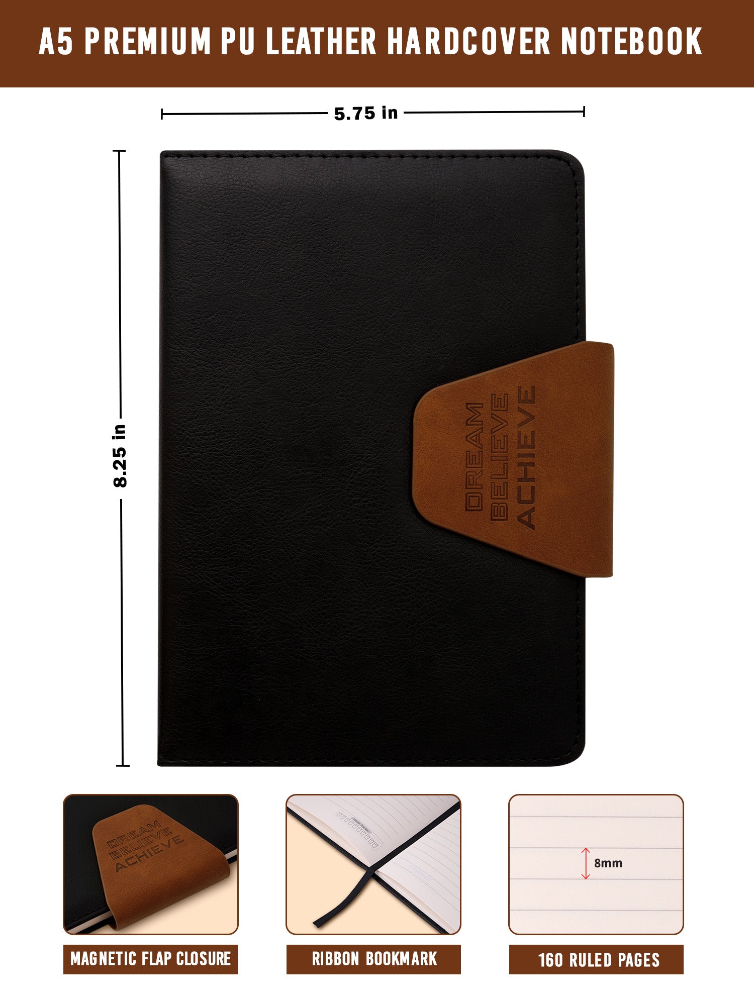 Doodle A5 Premium Executive Notebook - Pro Elite 4 (Black)