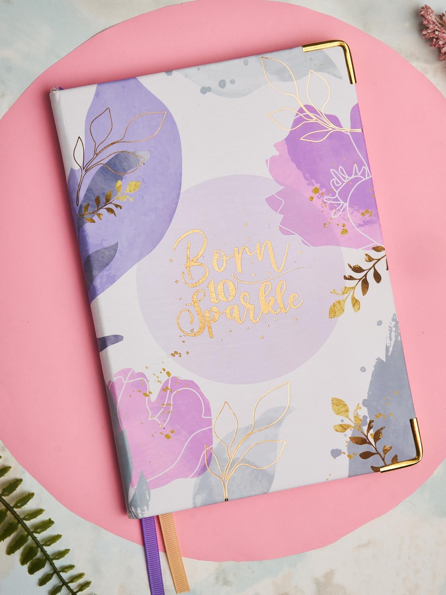 A5 Premium Hard Bound Notebook with Metal Corners - Sparkle in Style
