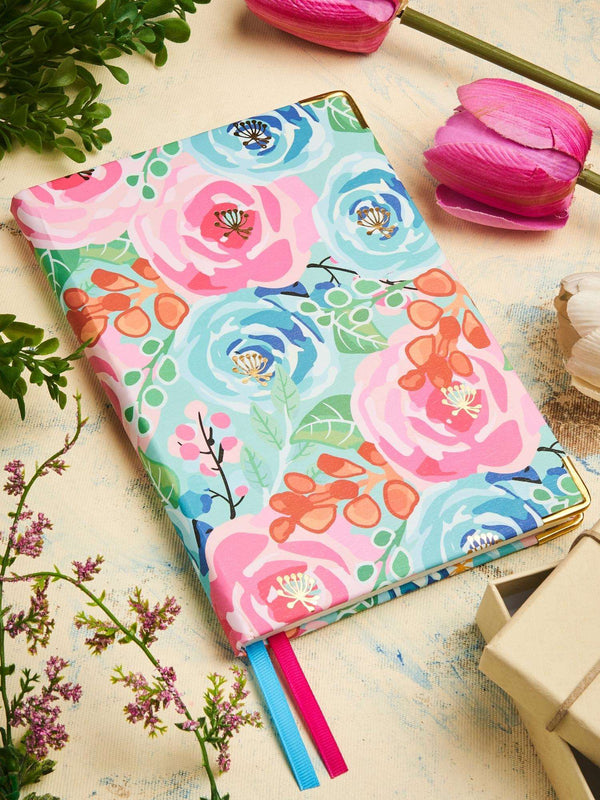 Doodle A5 Premium Hard Bound Notebook with Metal Corners - Spring Blooms