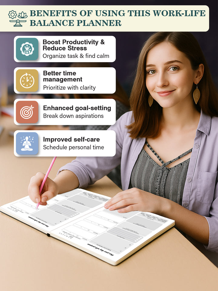 Work‑Life Balance Planner | A Daily Planner for Productivity, Focus ...