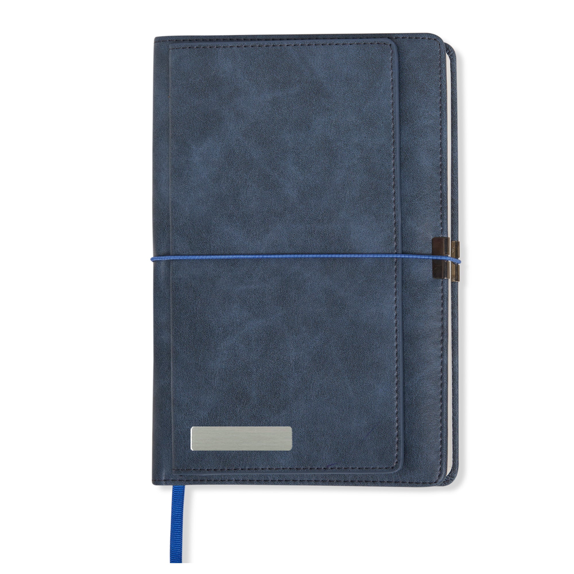 Personalized Cambie - A5 Hard Bound Sophisticated Faux Leather Executive Notebook Diary - Blue