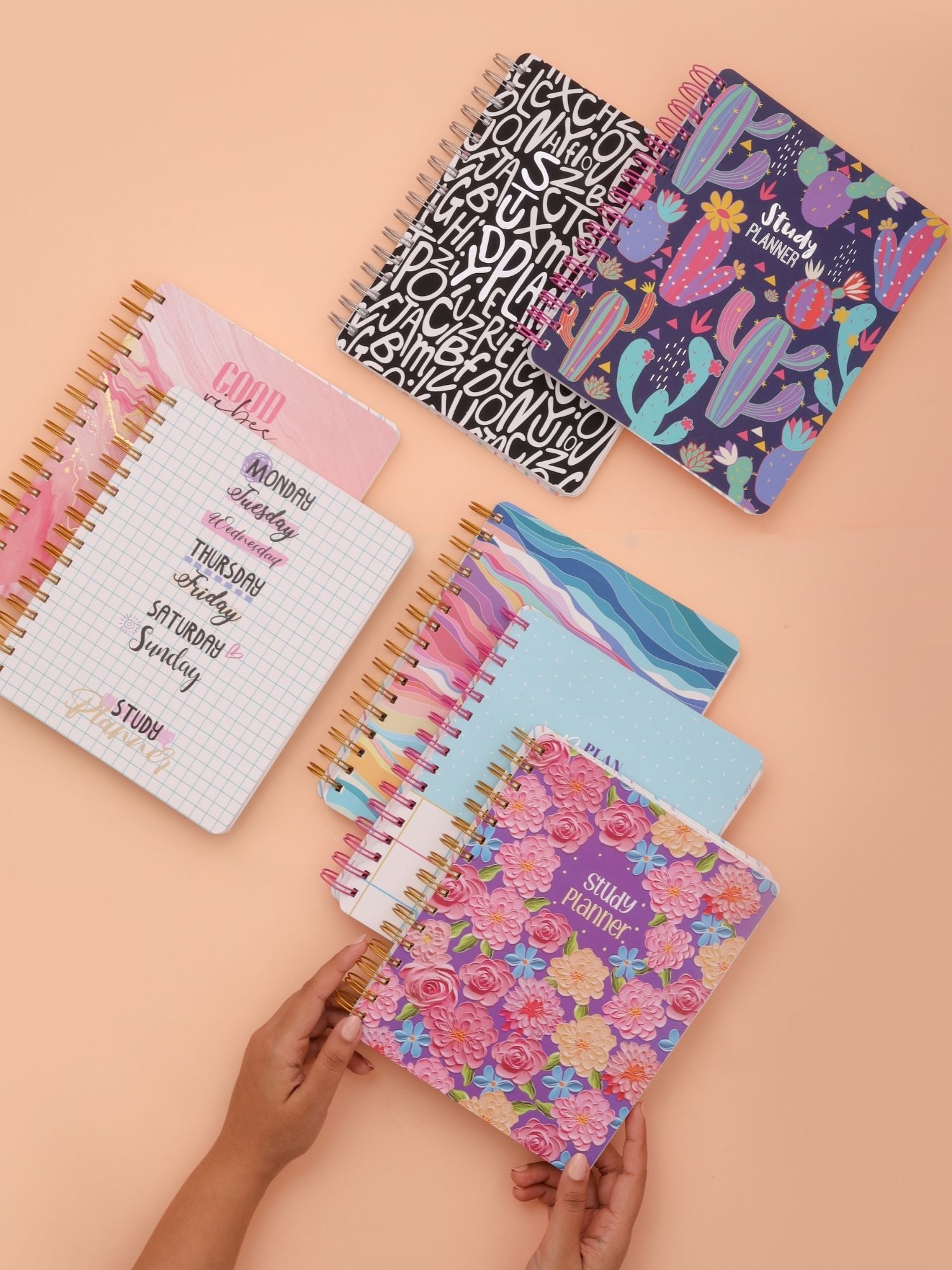 Personalized B5 Undated Study Planner - Floral Flutter