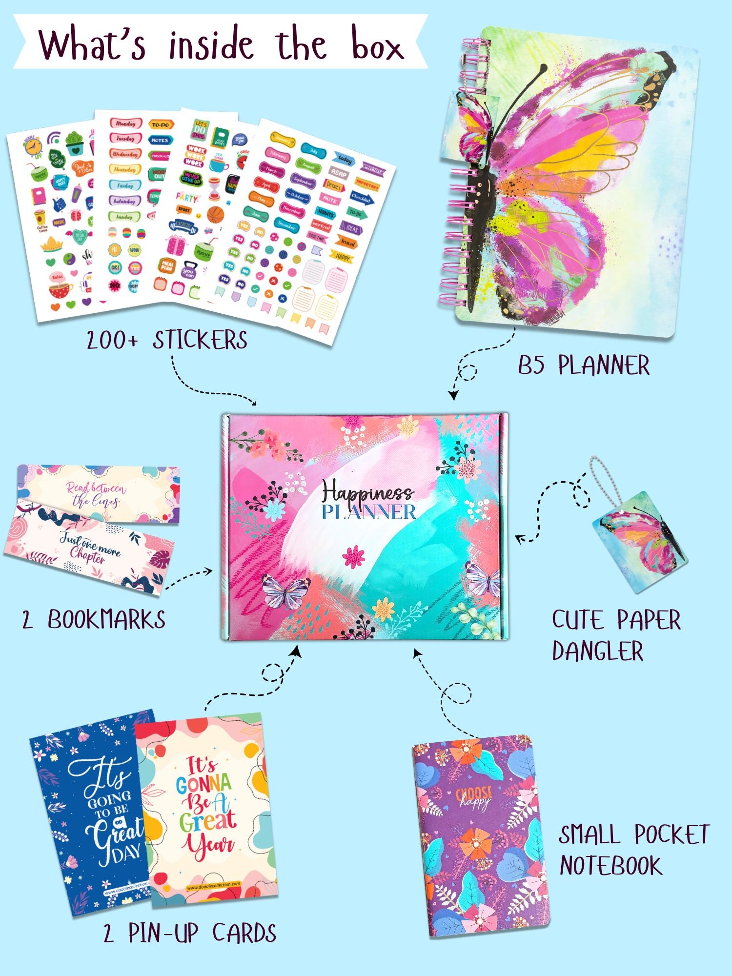 B5 Undated Yearly Planner Kit - Graceful Wings