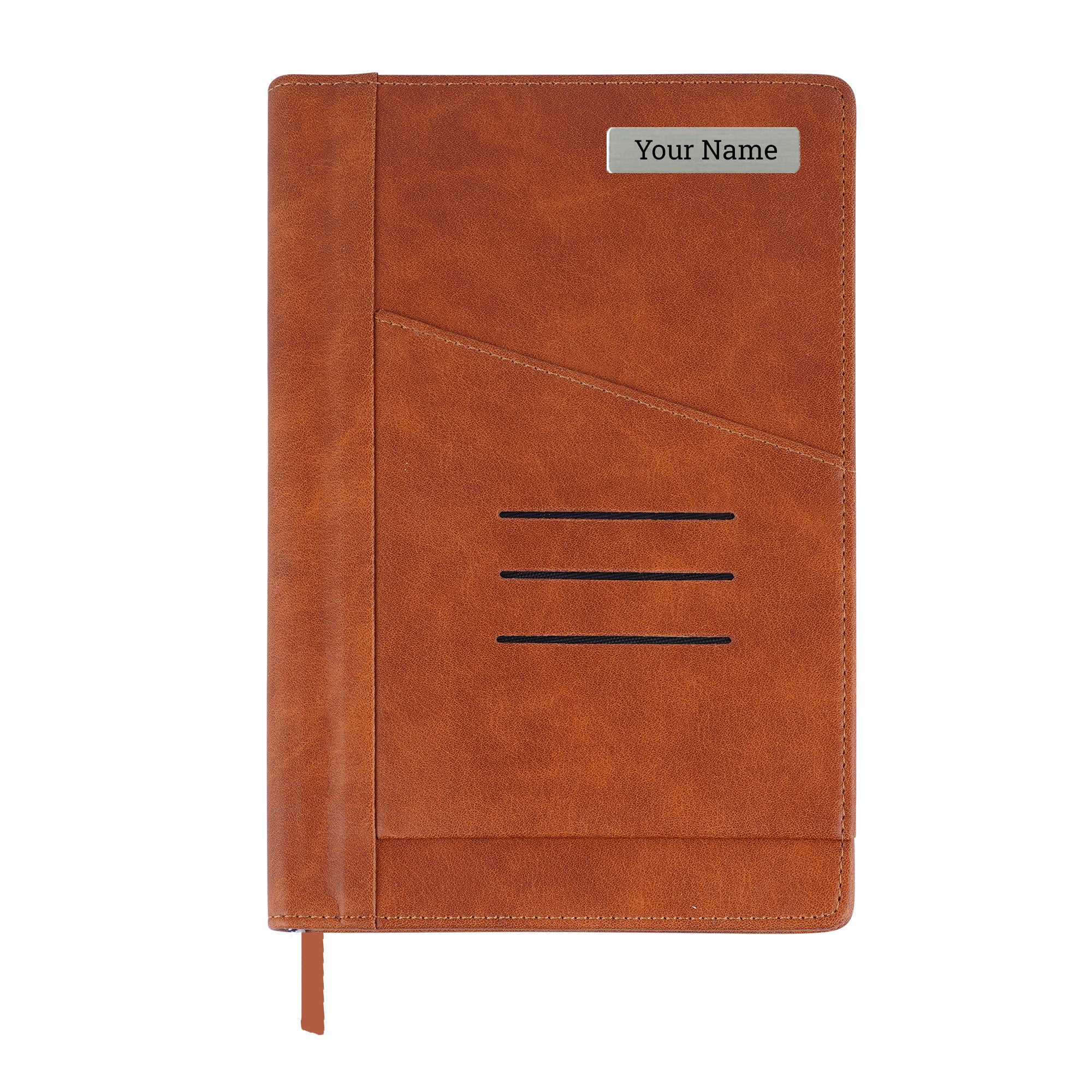 Personalized Graham A5 Hardbound Faux Leather Executive Notebook - Brown