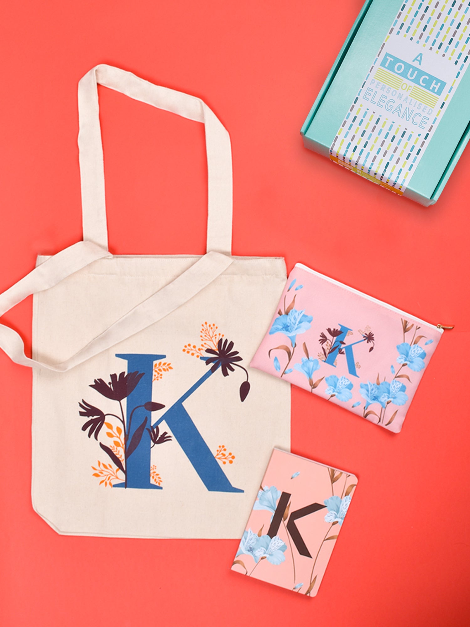 Initial K Monogram Gift Set