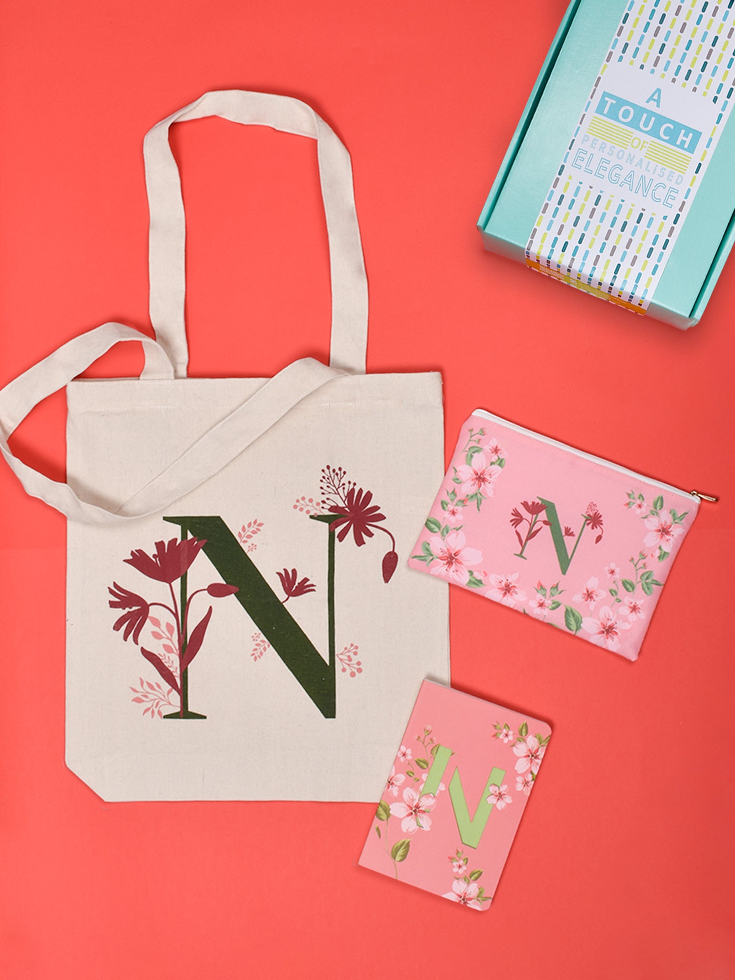 Initial N Monogram Gift Set