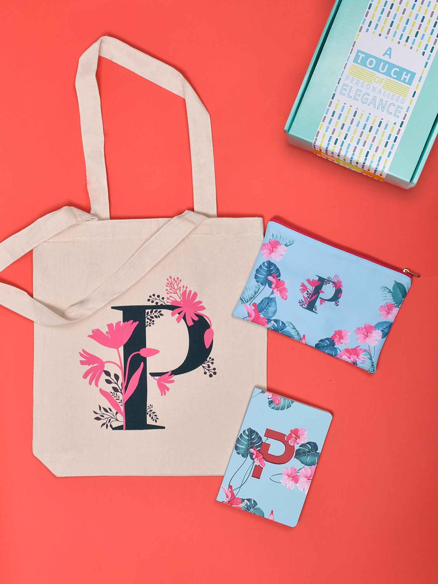 Initial P Monogram Gift Set