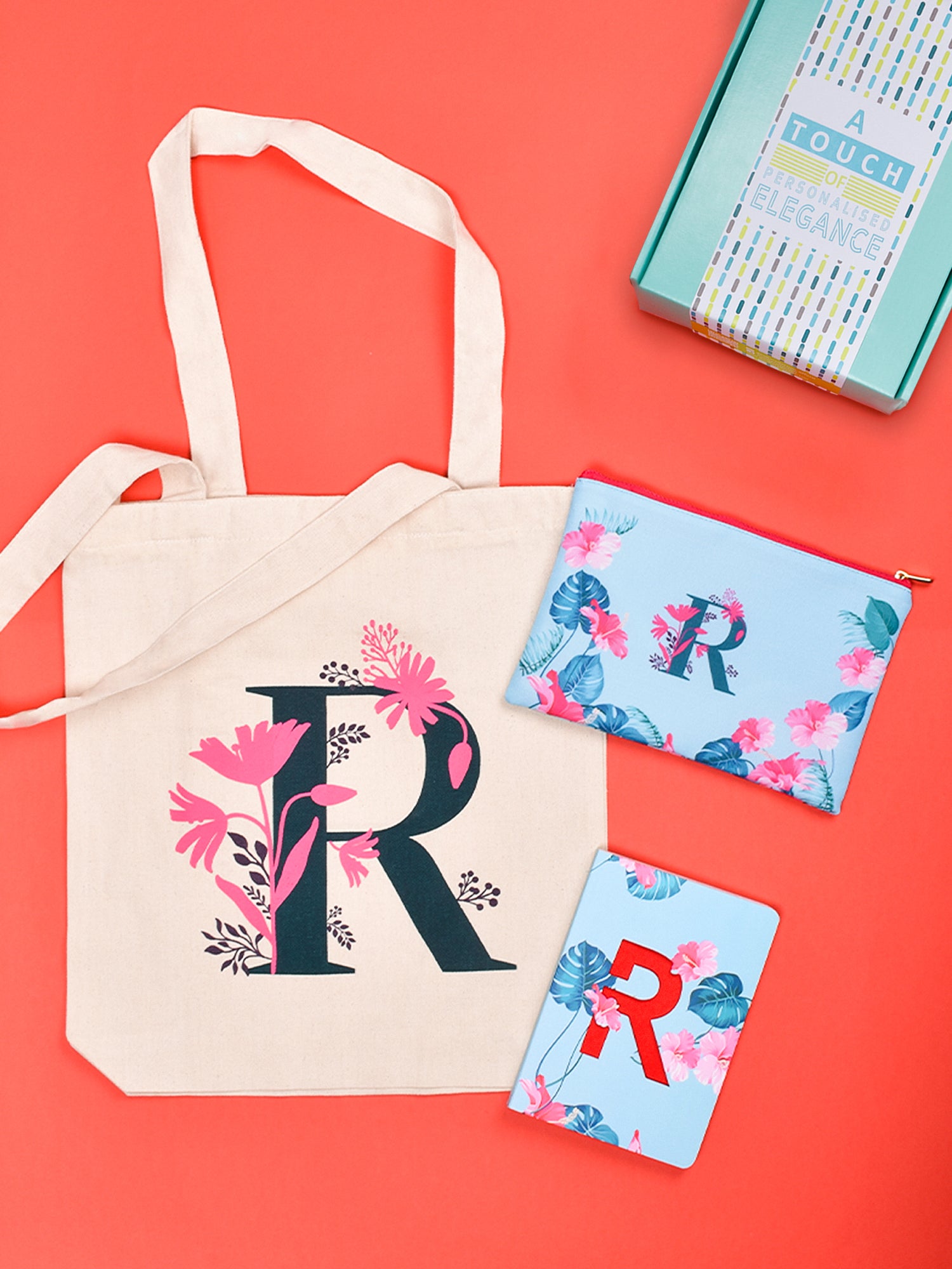 Initial R Monogram Gift Set