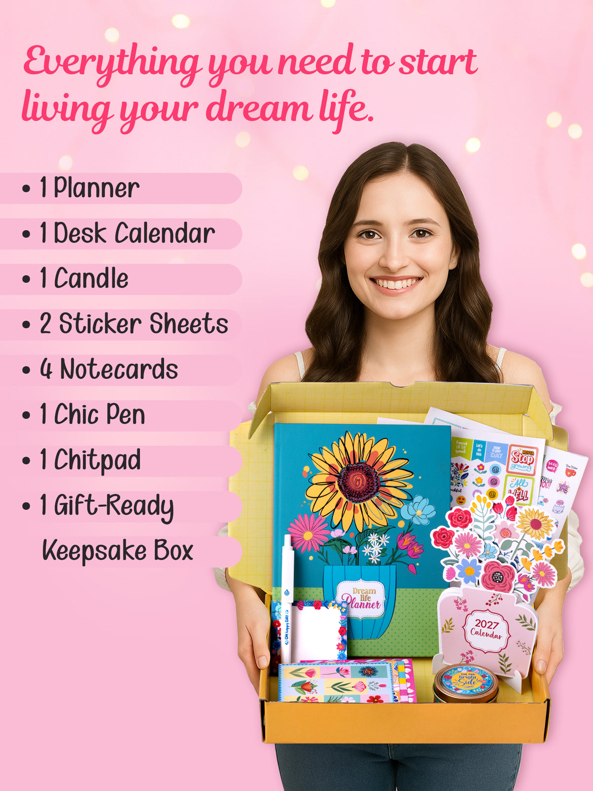2027 Undated Yearly B5 Planner kit - Sunny Bloom
