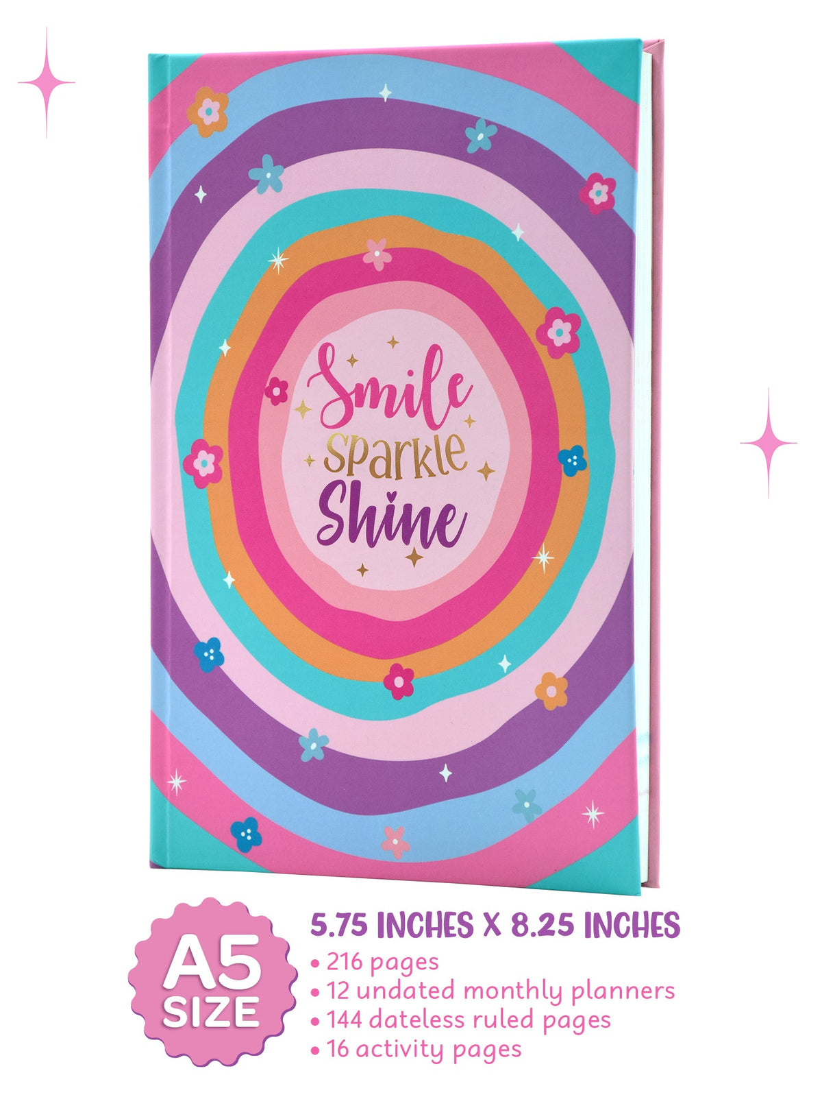 Personalized A5 Undated Yearly Planner Gift Set - Joyful Sparkle