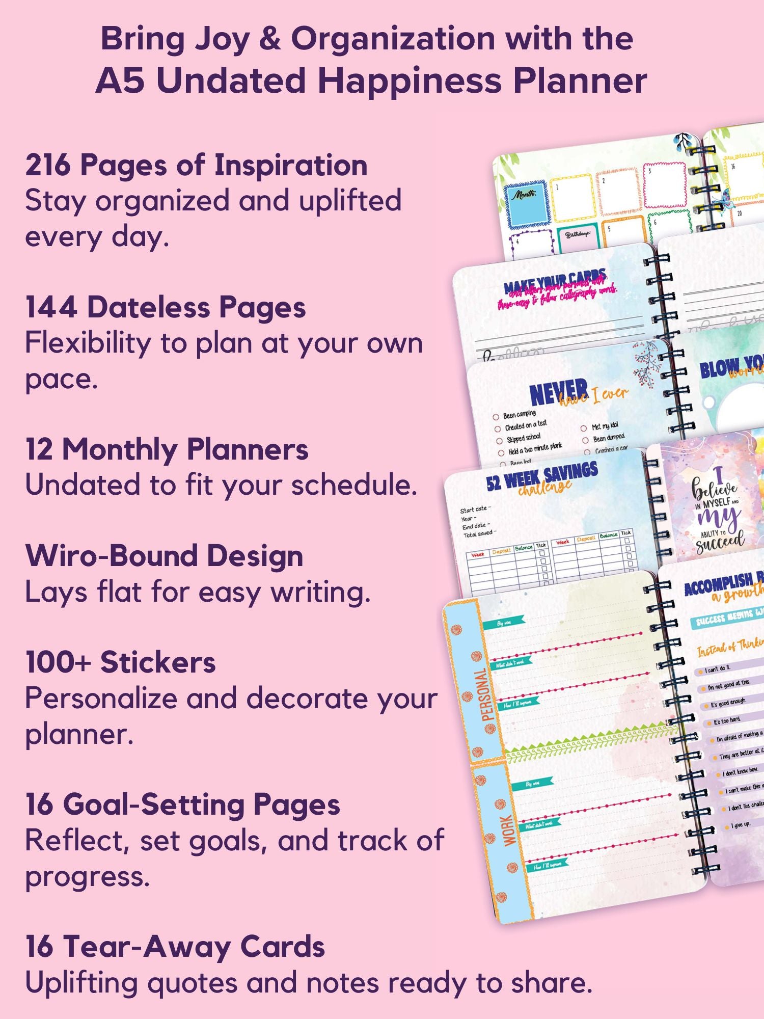 Personalized 2025 A5 Undated Yearly Planner - Floral Femme