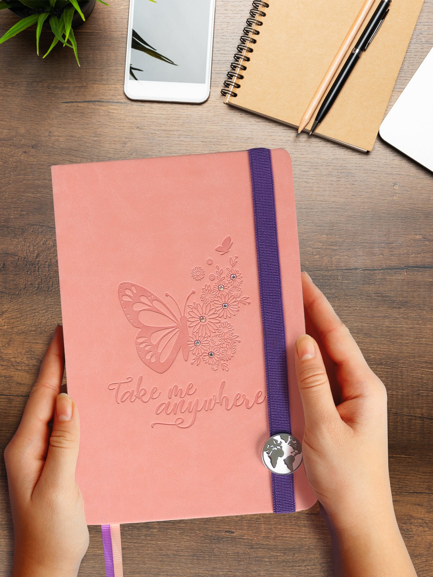 Floral Wings (Peach) Notebook