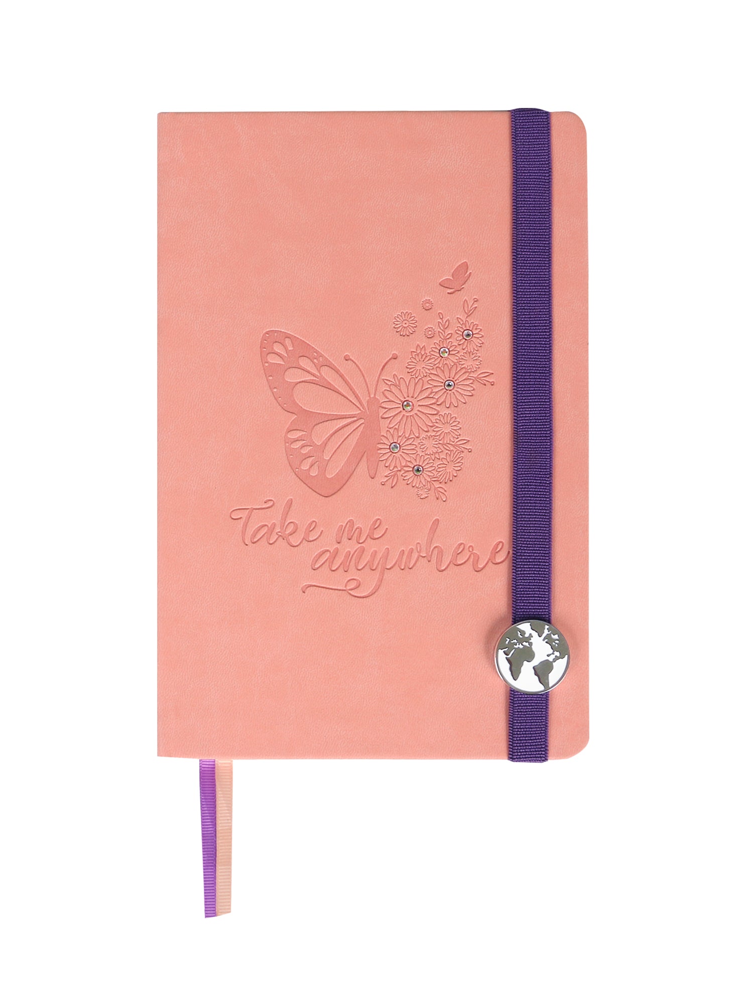 Floral Wings (Peach) Hard Bound A5 Notebook