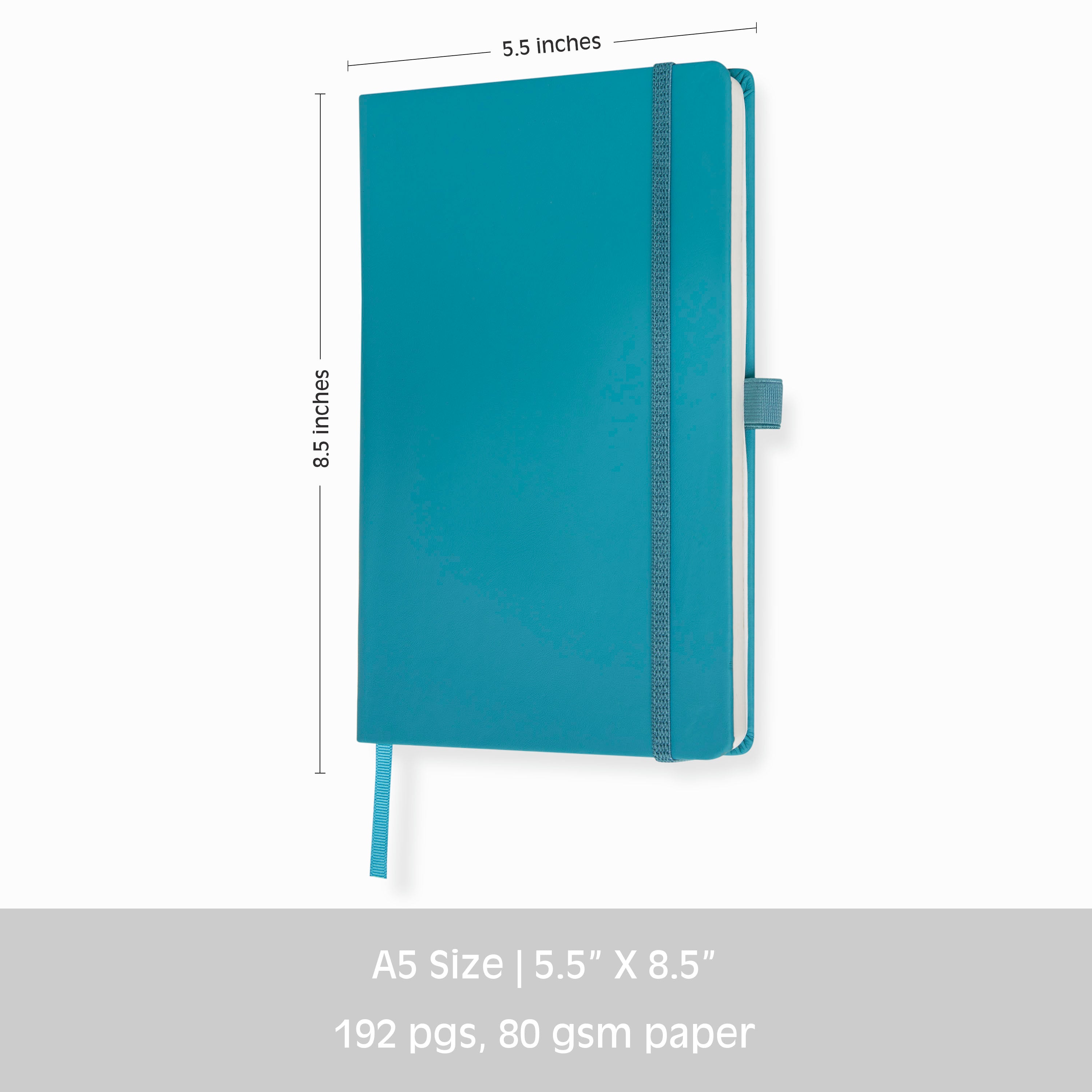 Pro Series Executive A5 PU Leather Hardbound Unruled Diary with Pen Loop - TURKISH BLUE