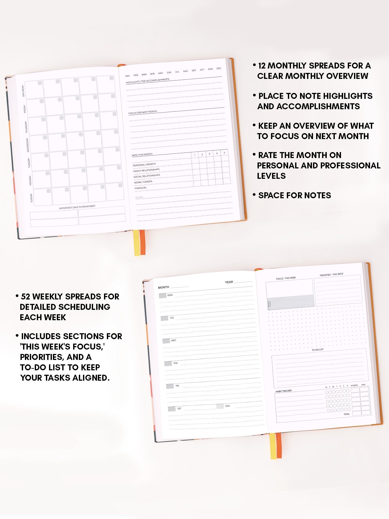 Personalized Undated A5 Weekly Planner - Shine Bright