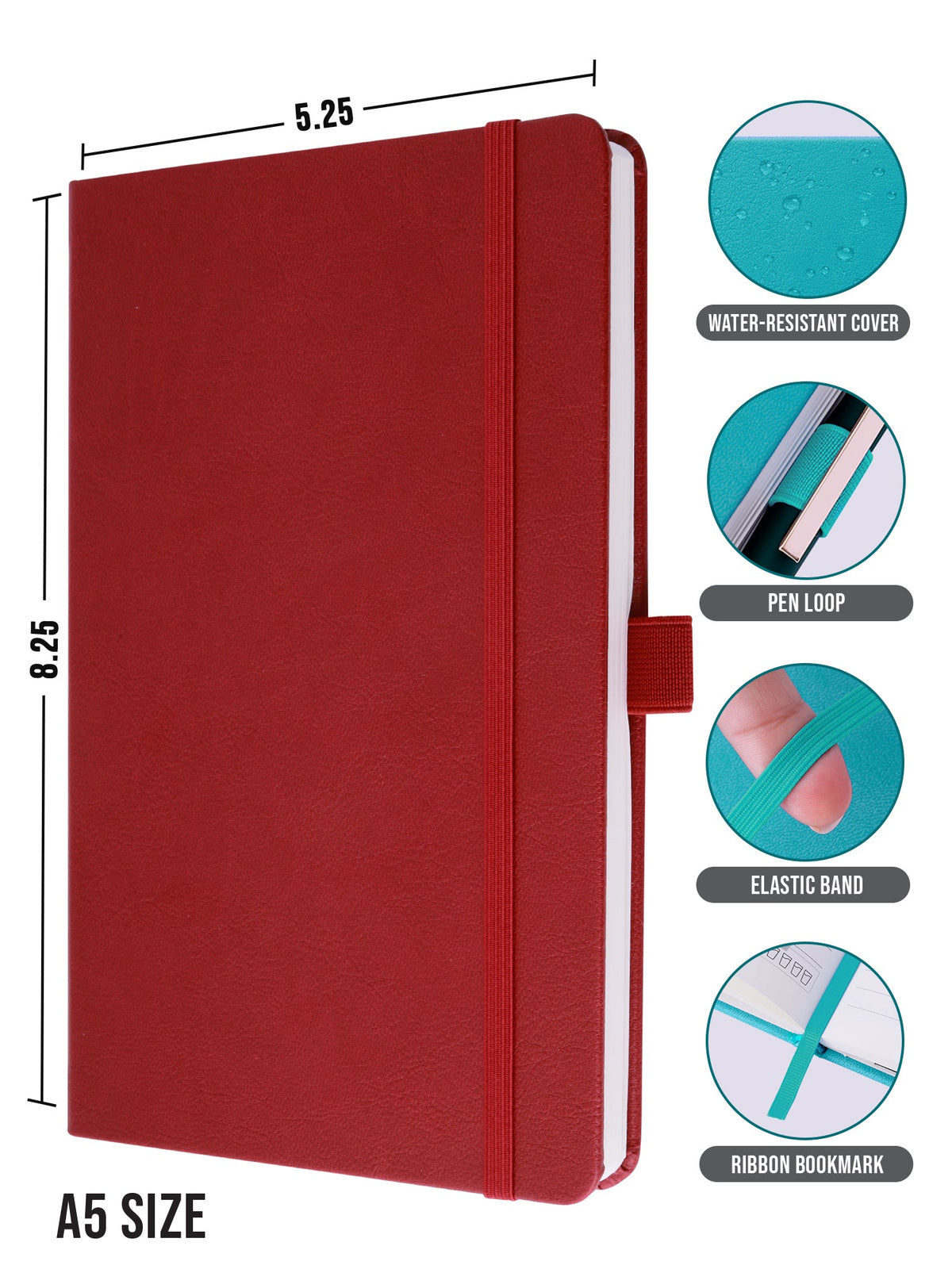 Personalized A5 Executive Notebook - Pack of 5 (Red)