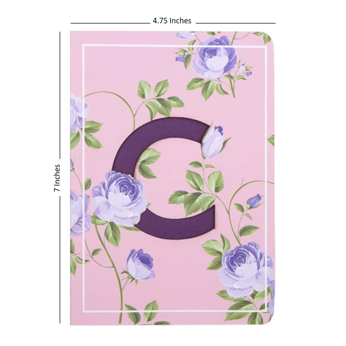 Initial C  - Floral Monogram Notebook
