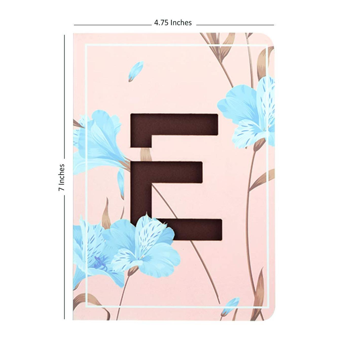 Initial E - Floral Monogram Notebook