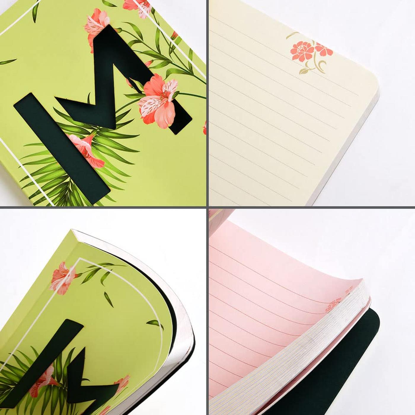 Initial M - Floral Monogram notebook