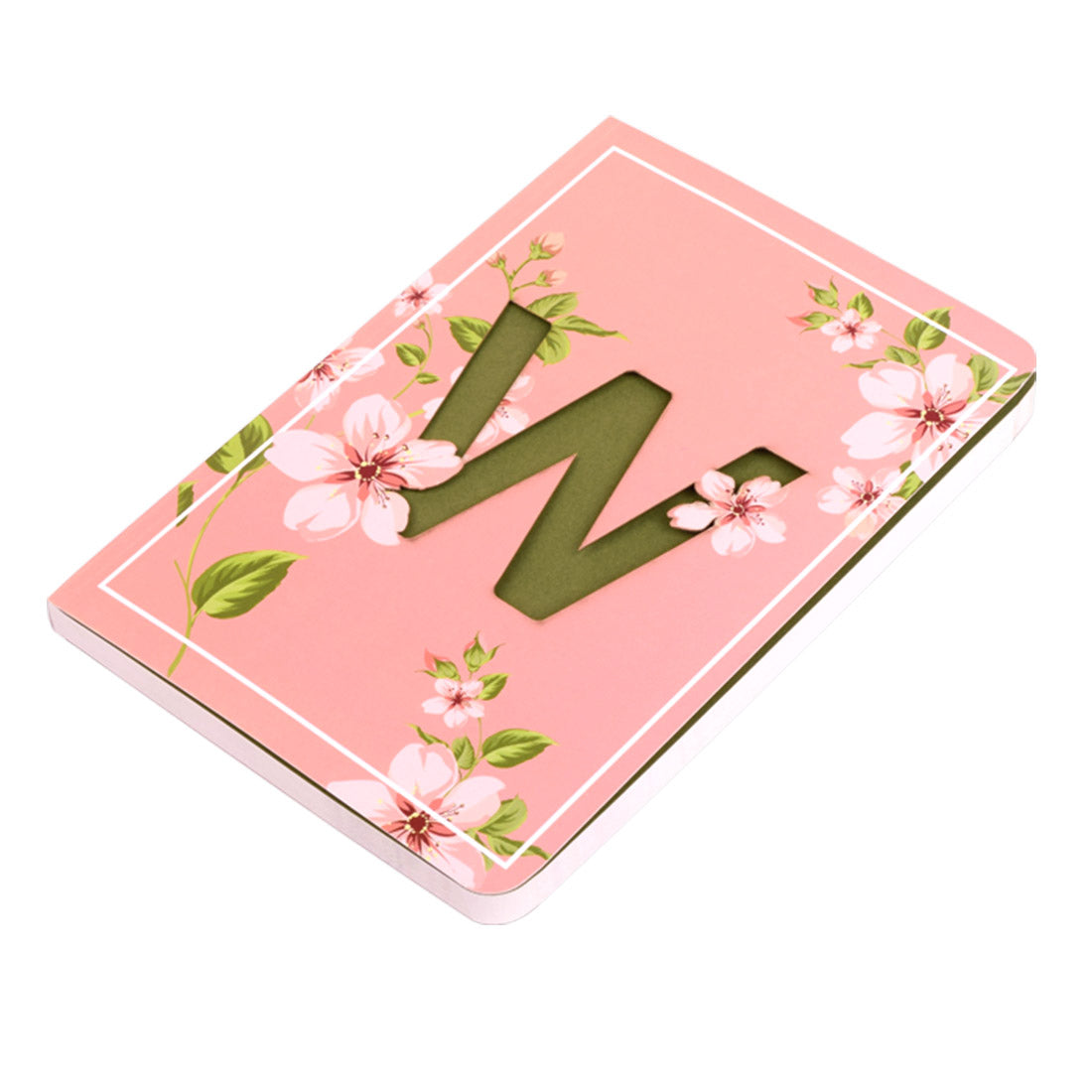 Initial W - Floral Monogram Notebook