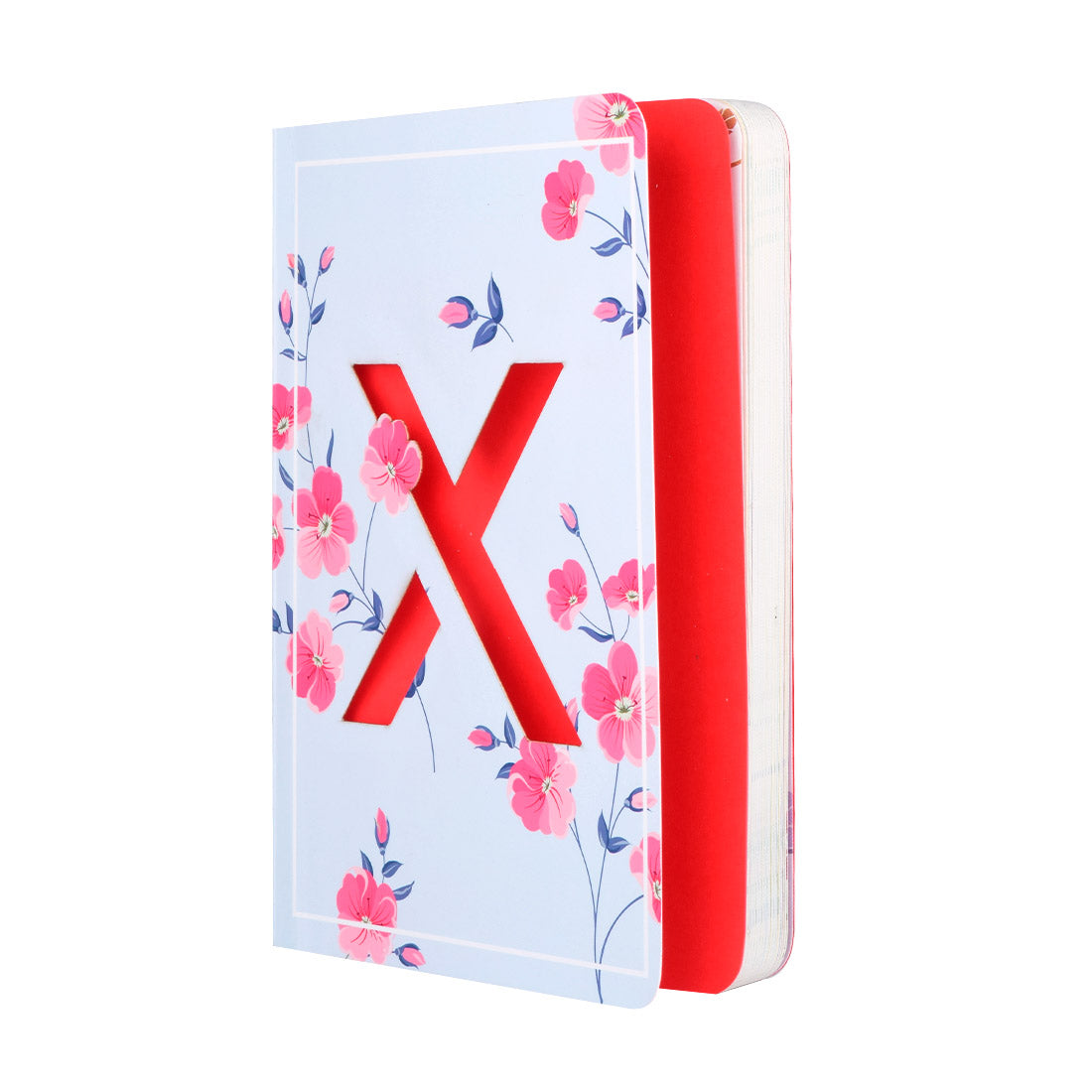 Initial X - Floral Monogram Notebook