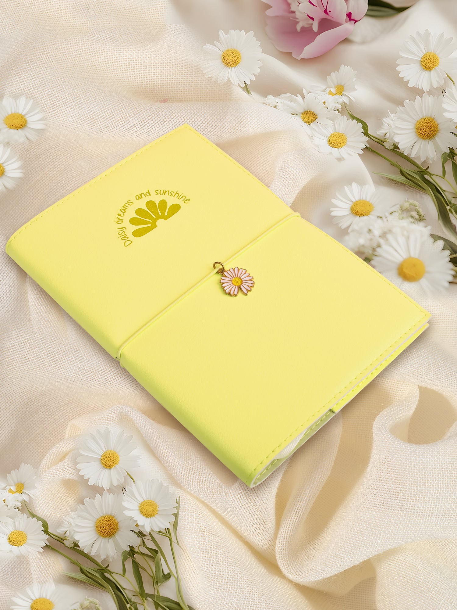 B6 Refillable Journal Notebook - Daisy Bloom (Yellow)