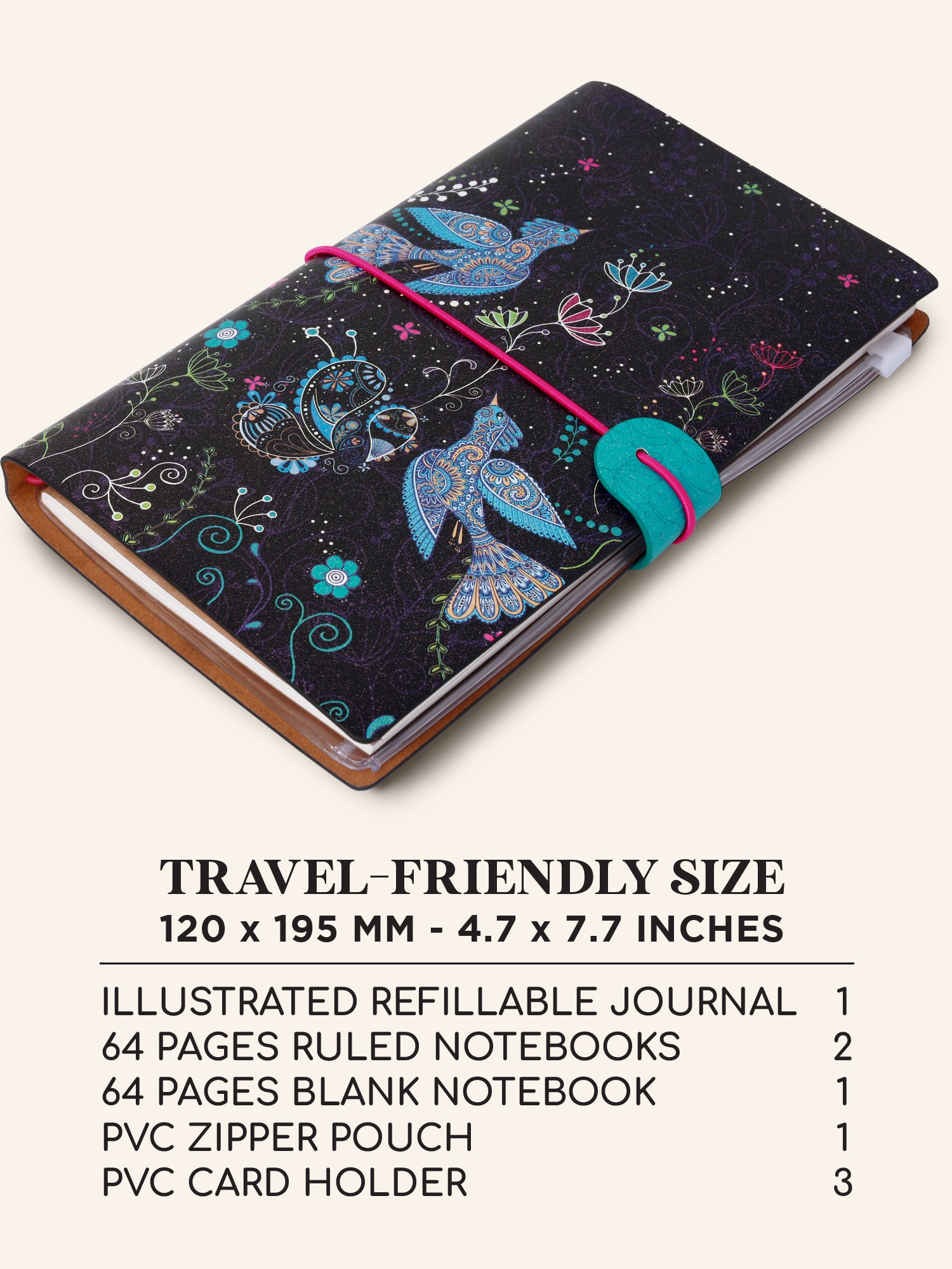 A5 Refillable Travel Journal - Bird Song