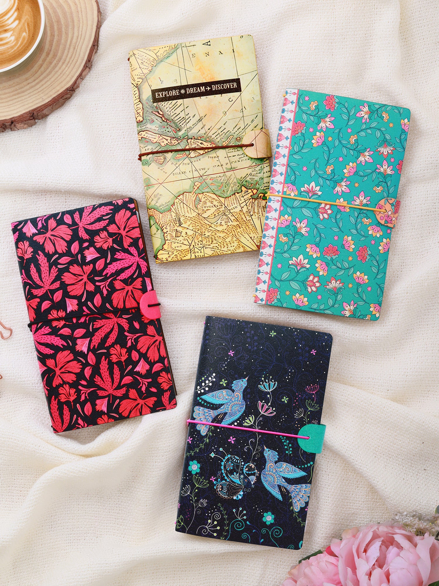 A5 Refillable Travel Journal - Blush Forest