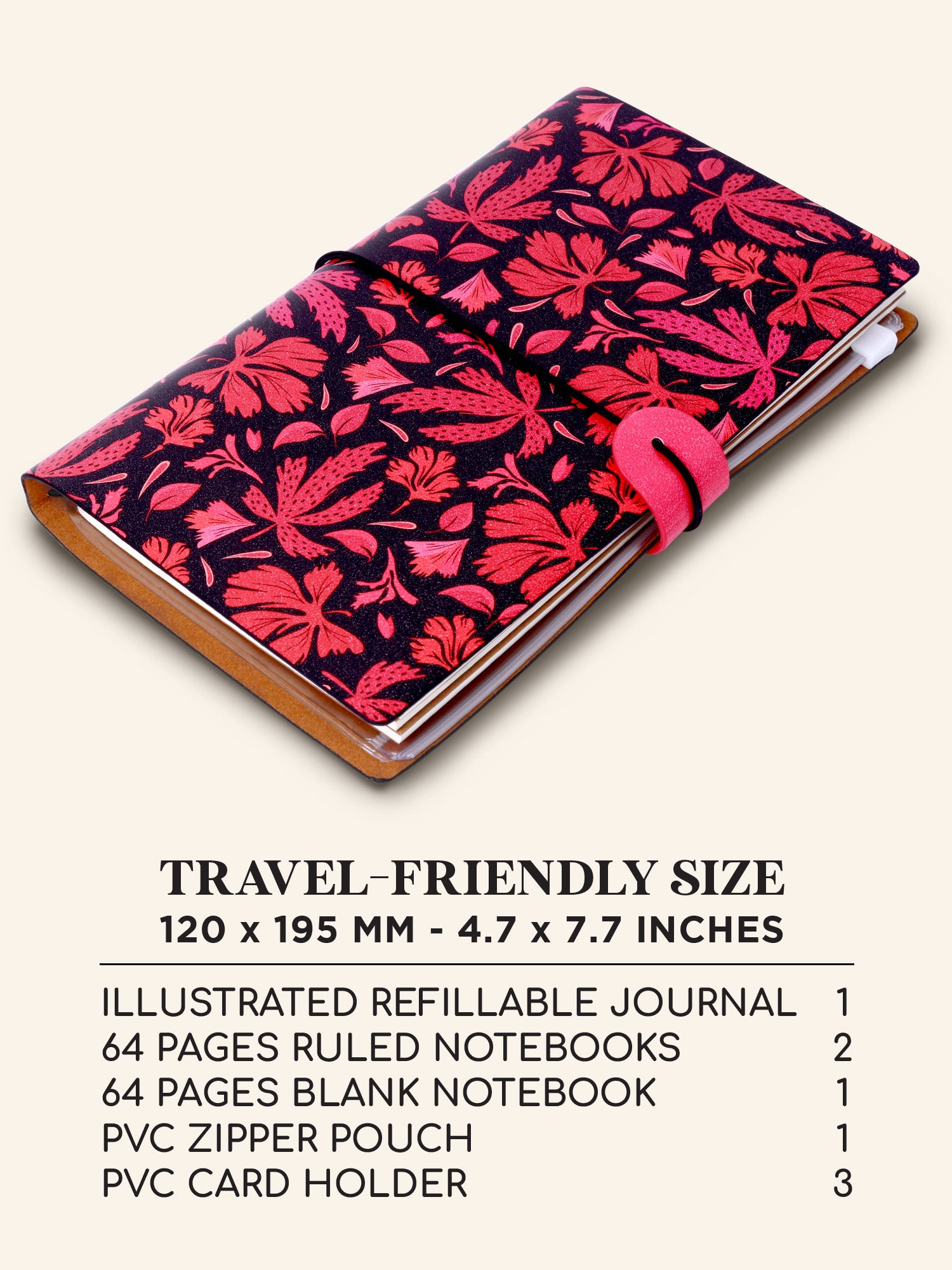 A5 Refillable Travel Journal - Blush Forest