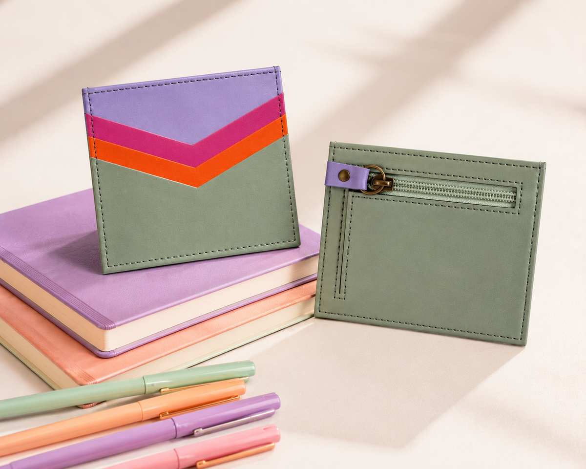 Pastel Chevron Card Holder Wallet