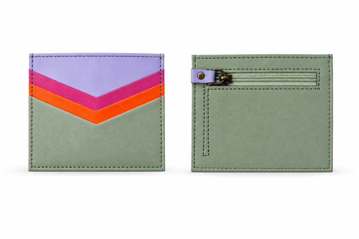 Pastel Chevron Card Holder Wallet