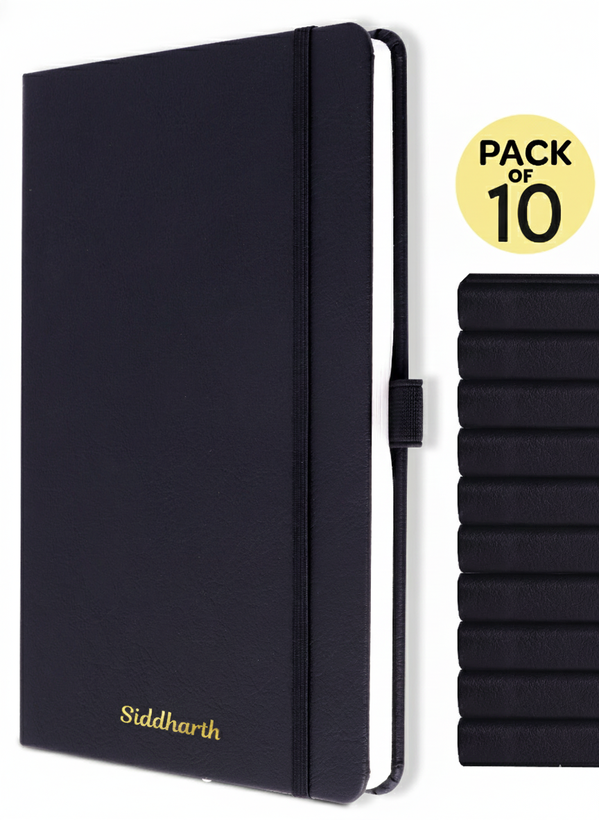 Personalized A5 Executive Notebook - Pack of 10 (Black)