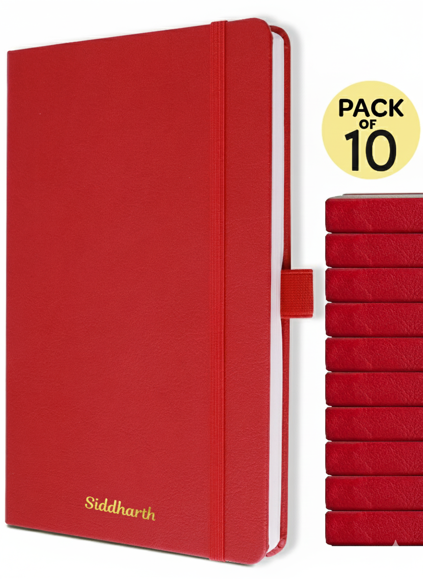 Personalized A5 Executive Notebook - Pack of 10 (Red)