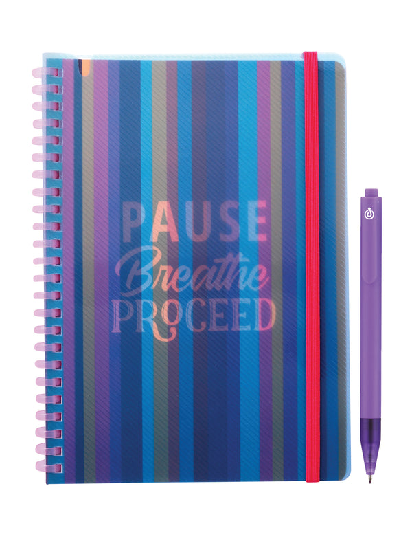 A5 Soft Spiral Bound Notebook with Pen (Purple) - Peaceful Pause