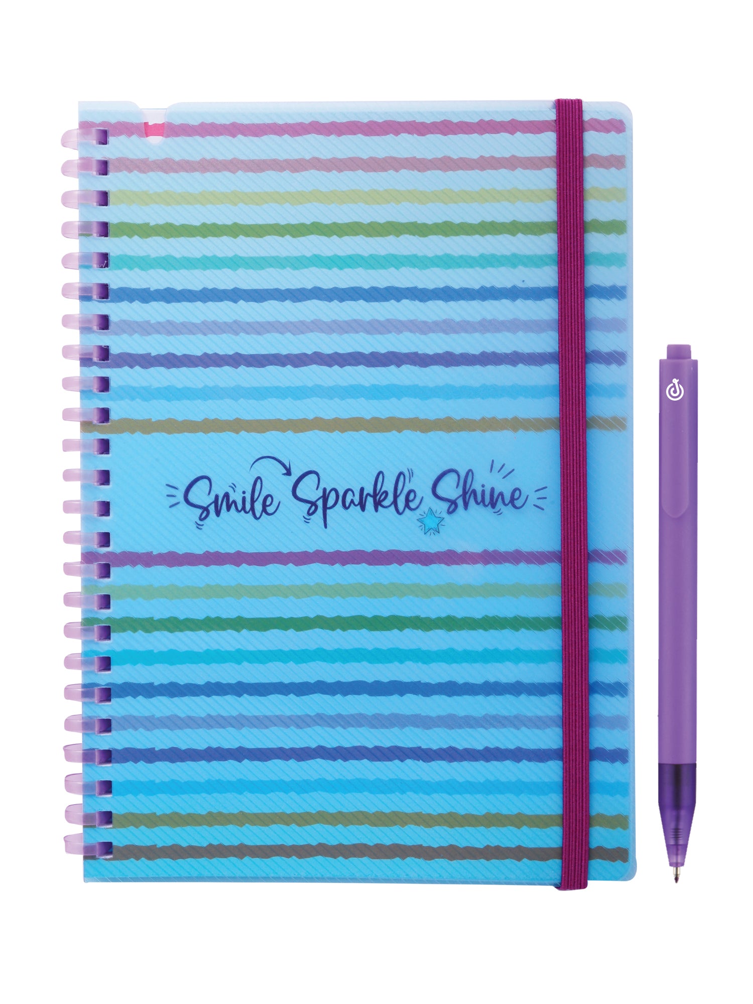 A5 Soft Spiral Bound Notebook with Pen (Purple) - Bright Beam