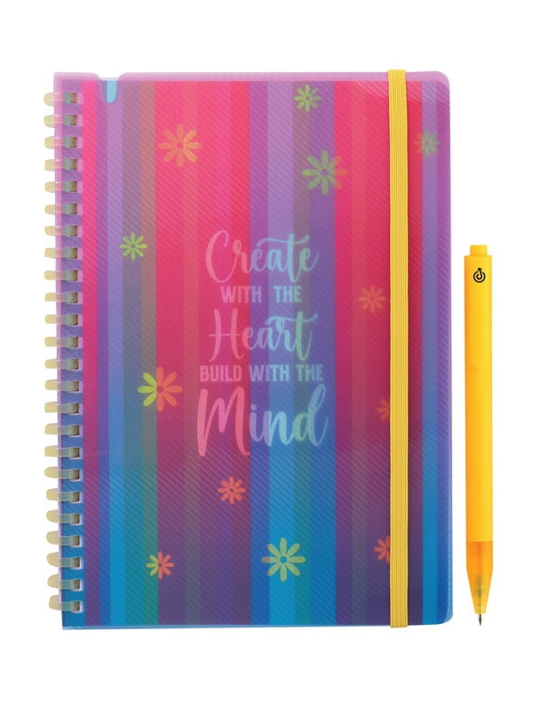 A5 Soft Spiral Bound Notebook with Pen (Yellow) - Heart & Mind