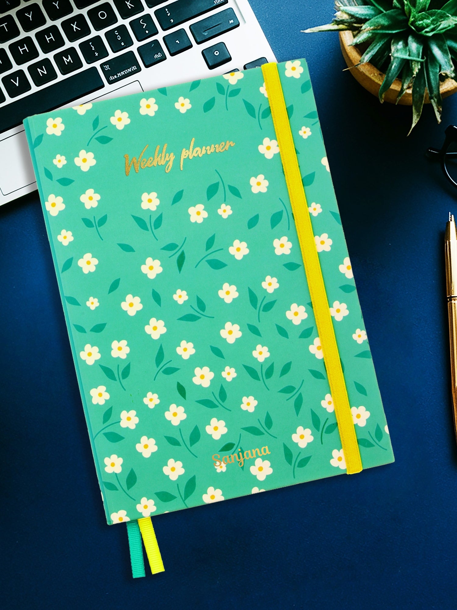 Personalized Undated A5 Weekly Planner - Pearl Petal